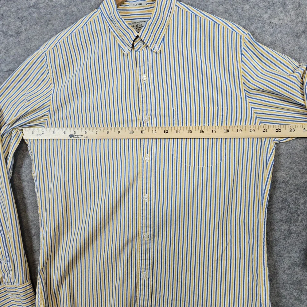 J‎ Crew Men's Multicolor Striped Button Down Size M Secret Wash Shirting Classic
